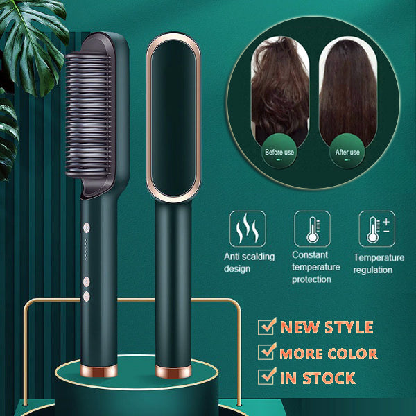 New 2 In 1 Hair Straightener Hot Comb Electric Hair Brush