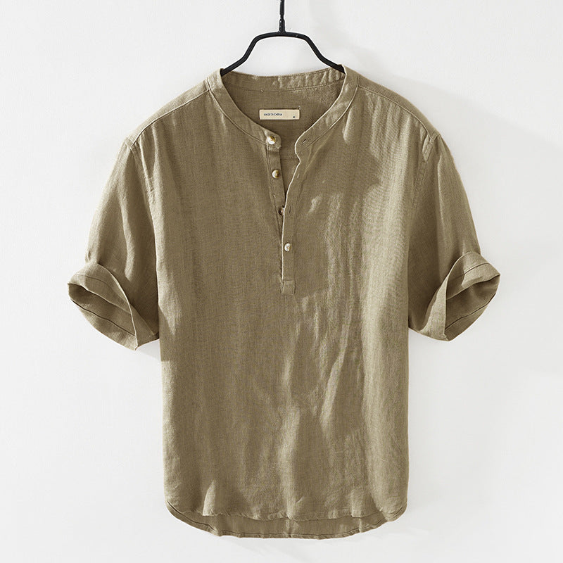 Linen Shirt Summer Half Sleeves Cotton Linen Shirt