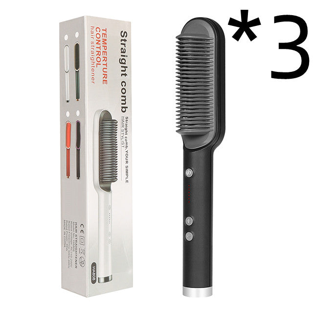New 2 In 1 Hair Straightener Hot Comb Electric Hair Brush